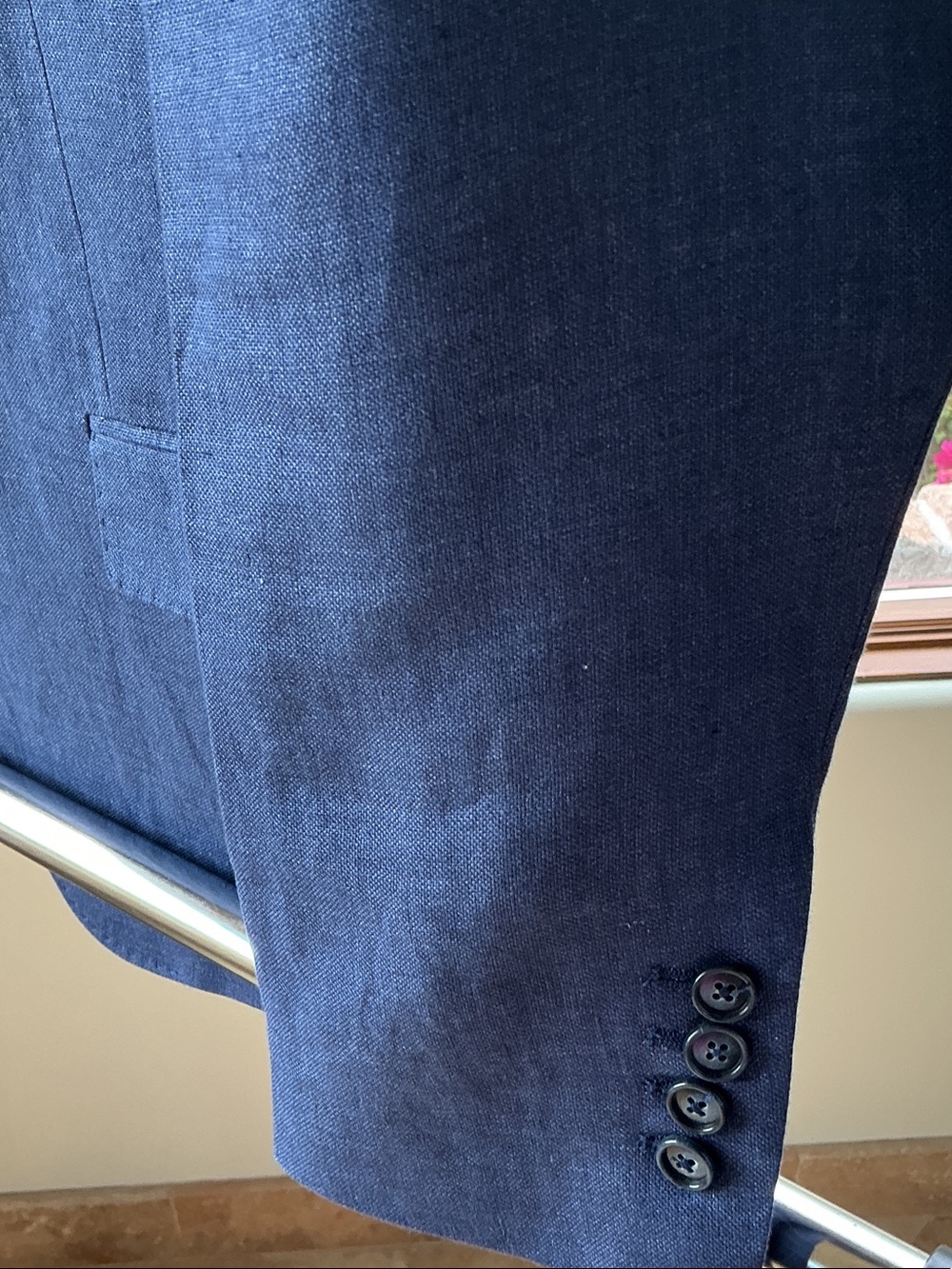 Linen Blue Two-Button Sport Coat - Picture 4 of 5